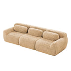 Modular Sectional Sofa with Plush Fabric, Ottoman & Pillows.