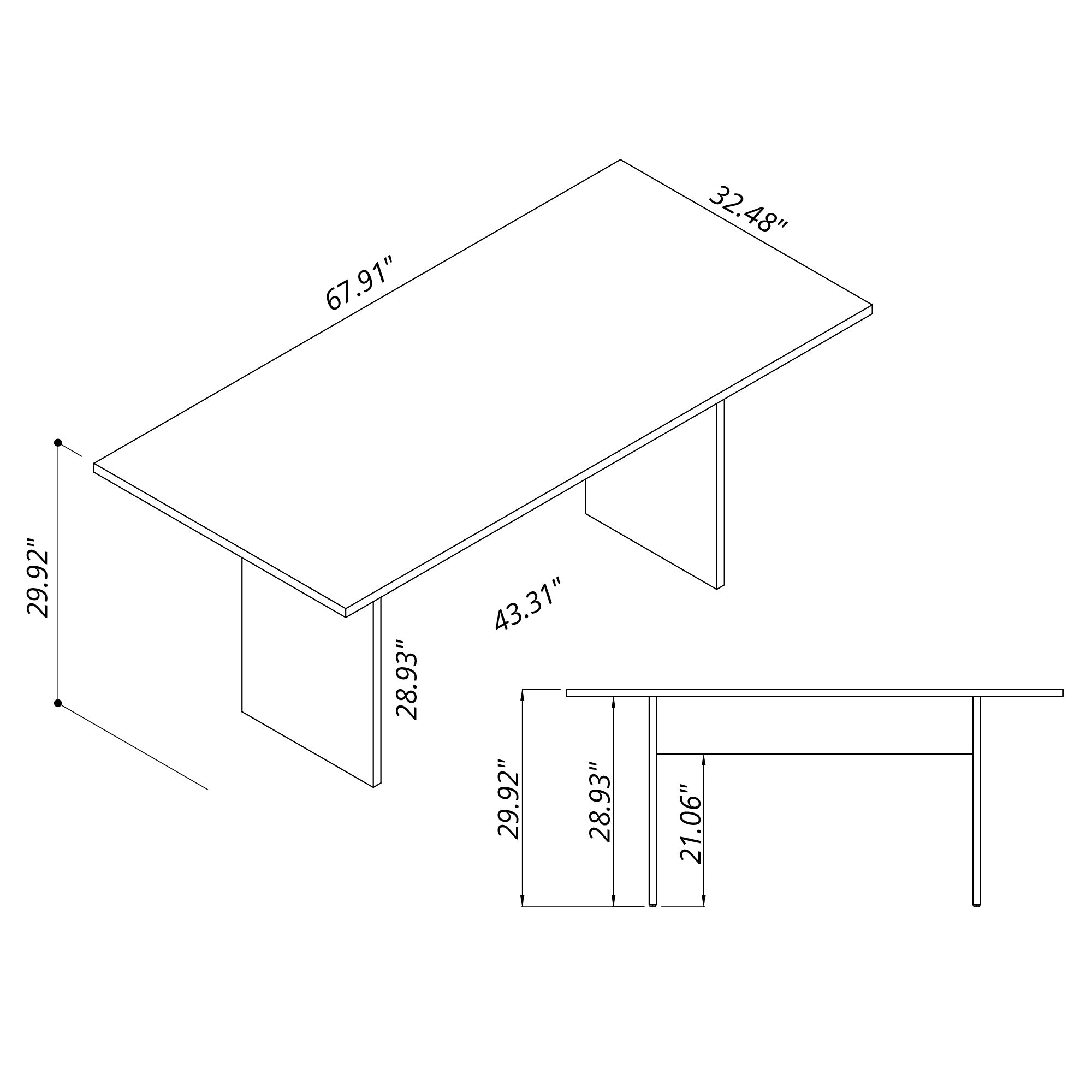 Black dining table dimensions diagram showing width, depth, and height. Perfect for planning space in modern dining areas.