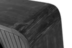 59 Inch Farmhouse Curved Vintage Sideboard in Antique Black.