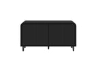 59 Inch Farmhouse Curved Vintage Sideboard in Antique Black.
