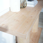 59in Modern Minimalist Wooden Console Table with Column Pedestal Design – Elegant Decorative Accent for Entryway, Living Room, and Hallway