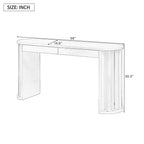 59-Inch Navy Blue Oak Veneer Farmhouse Console Table.