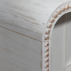 Washed white Console Table, 59in Entryway Table, Curved Waterfall-style Table,Console table with wood beads,Entrance Table for Entryway, Hallway, Living Room, Foyer, Corridor, Office