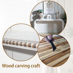 Washed white Console Table, 59in Entryway Table, Curved Waterfall-style Table,Console table with wood beads,Entrance Table for Entryway, Hallway, Living Room, Foyer, Corridor, Office