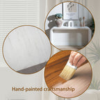 Washed white Console Table, 59in Entryway Table, Curved Waterfall-style Table,Console table with wood beads,Entrance Table for Entryway, Hallway, Living Room, Foyer, Corridor, Office