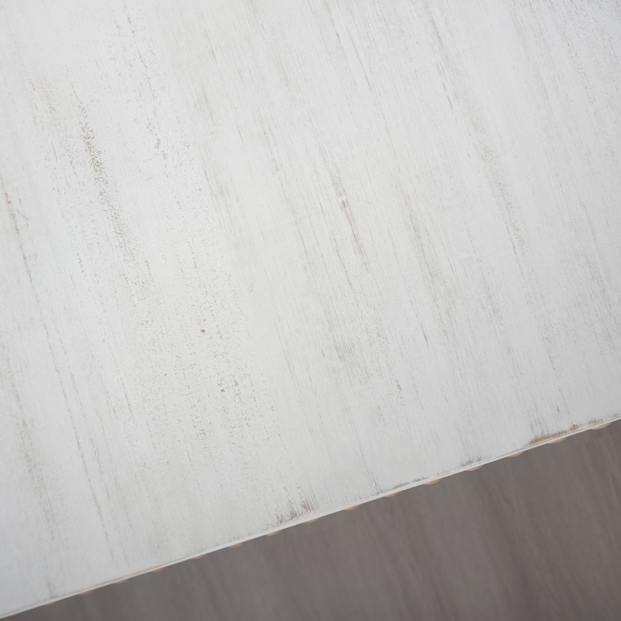 Washed white Console Table, 59in Entryway Table, Curved Waterfall-style Table,Console table with wood beads,Entrance Table for Entryway, Hallway, Living Room, Foyer, Corridor, Office