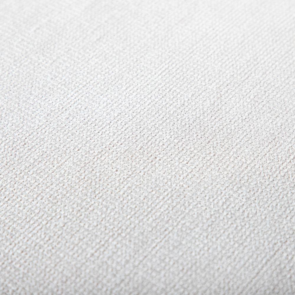 Close-up texture of the white fabric upholstery on rustic dining chairs, highlighting the soft, woven material used in the 2pc set.