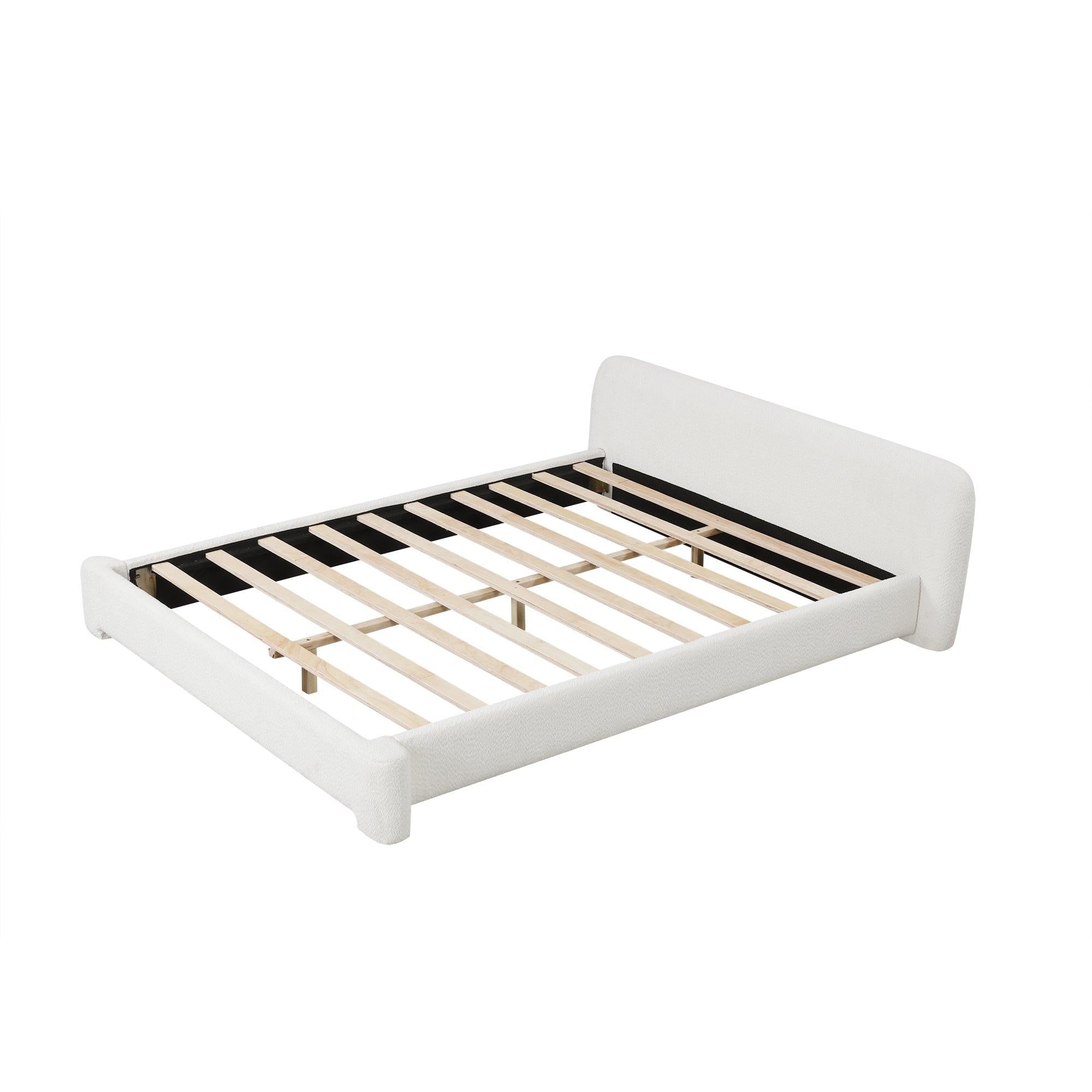 Cozy Boucle Upholstered Bed for King Size Bedrooms.