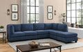 120-Inch Dark Blue Polyester Modular Sectional Sofa with 6 Seats