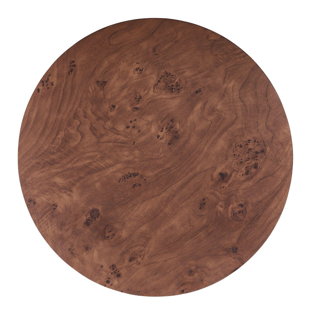 Burl Wood Coffee Table with Drawers - 360° Rotating Top.