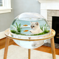Clear Acrylic Cat Cave House with Wooden Base - 24 Inch