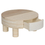 Round Coffee Table with Hidden Storage and Flip Top.