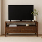Solid Wood Arc-Line Media Console - Solid Wood Media Console.