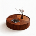 39.3-Inch Walnut Coffee Table for Living Room.