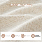 Close-up of breathable, pill-resistant chenille fabric with soft texture and two-tone woven design, ideal for modular L-shaped sofas.