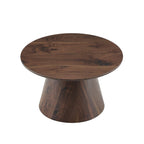 Walnut Wood Coffee Table with 23.6-Inch Diameter.