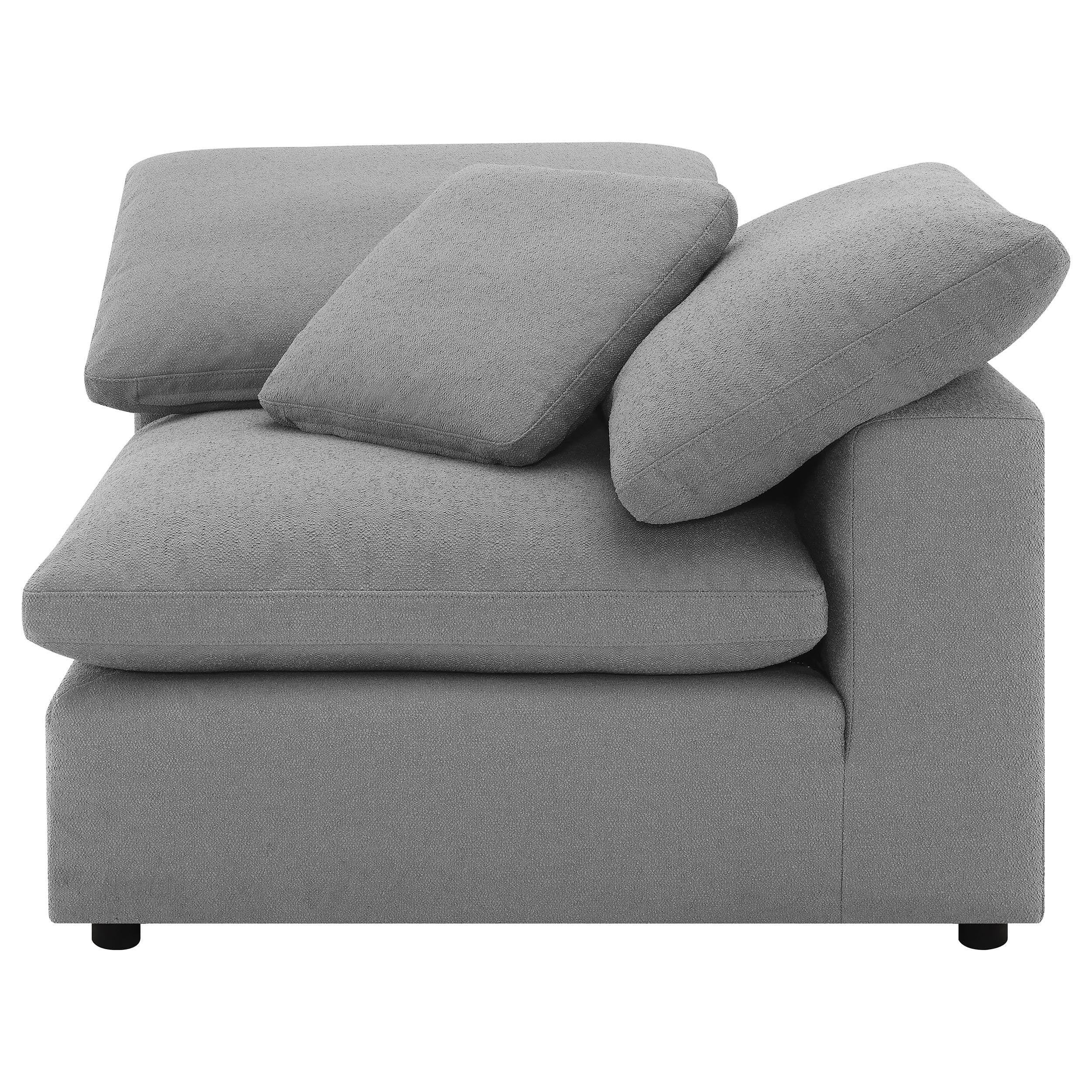Segoura Grey Upholstered Sectional Sofa - 5-Piece Design.