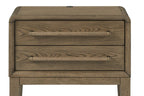 Solid Wood Latte Nightstand with Drawers.