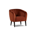 Burnt Orange Barrel Accent Chair with Dark Wood Legs