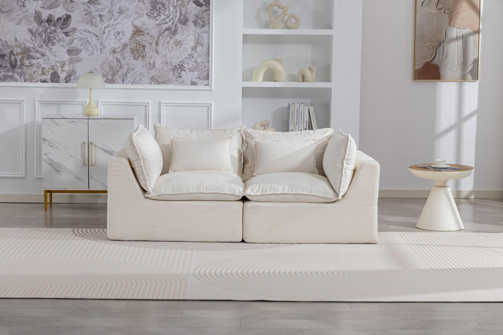 Oversized Modular Sectional Sofa with Ottoman for Living Room.