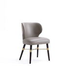 Strine Wood Upholstered Dining Chair in Dark Taupe