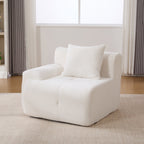 73' Modern Modular Sectional Sofa Loveseat, 2 Seater Tufted Comfy Cloud Tufted Floor Convertible Couch with 2 Pillows, Boneless Conversion Sofa for Living Room,Office, Apartment,Guestroom, Ivory