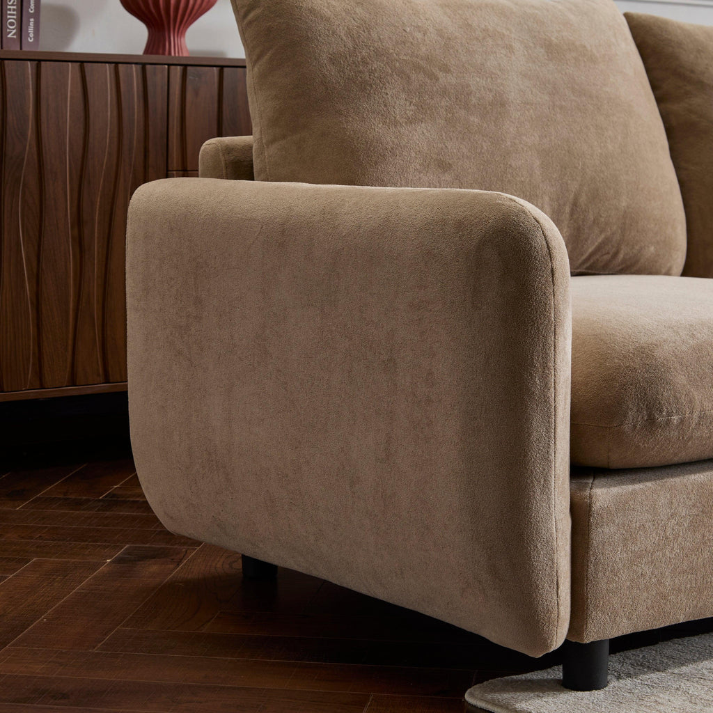 130 in. Oversize Modular Sectional Velvet Sofa with Ottoman.