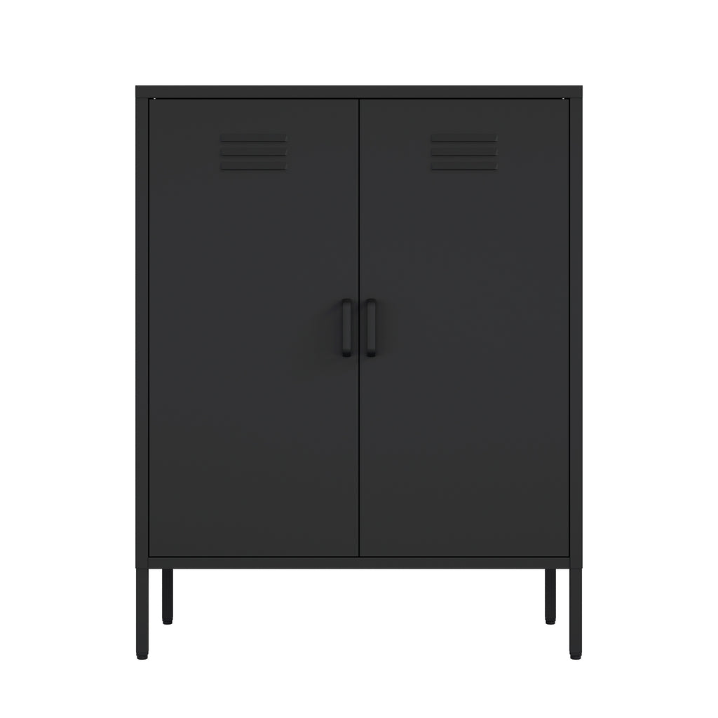 Naomi 32' Metal Accent Cabinet in Black