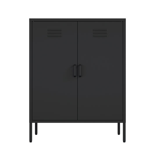 Naomi 32' Metal Accent Cabinet in Black
