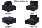 6-PC Modular Sectional Sofa Set with USB Cup Holder.