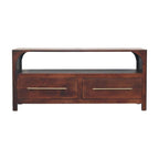 Solid Wood Arched Edge Media Unit.