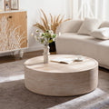 39-Inch Round Mars Pattern Amber Coffee Table in Lacquered MDF