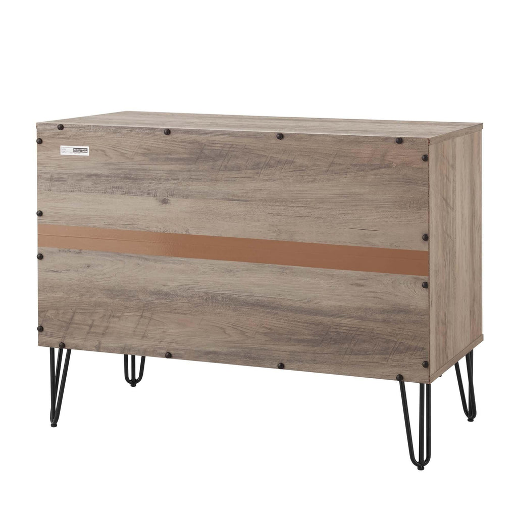 Dumbo 35' Fluted Dresser in Rustic Gray (3-Drawer).