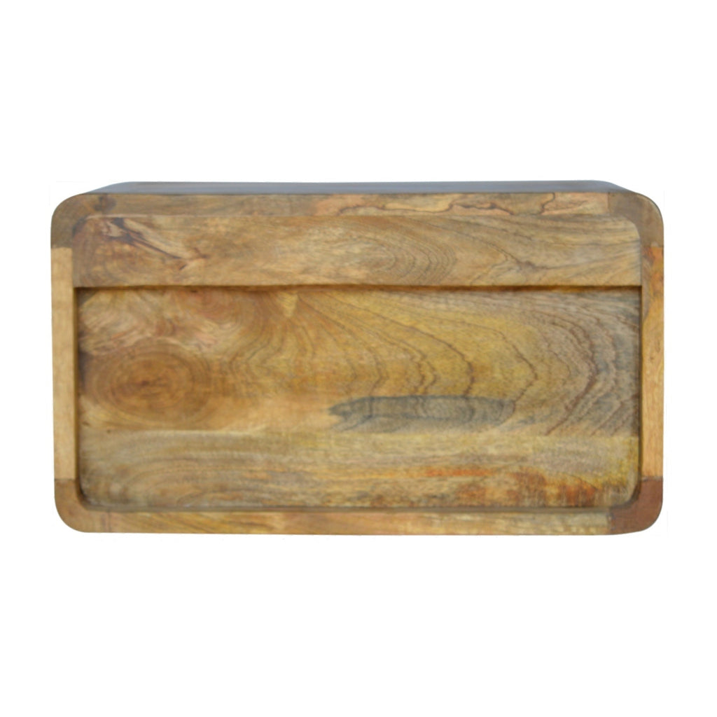 Solid Wood Floating Curve Open Slot, 1-Drawer, Nightstand, Oak