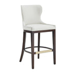 Blair Wood Upholstered Barstool in White.