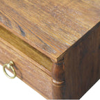 Artisan Furniture Solid Wood Turned Pillar Nightstand.