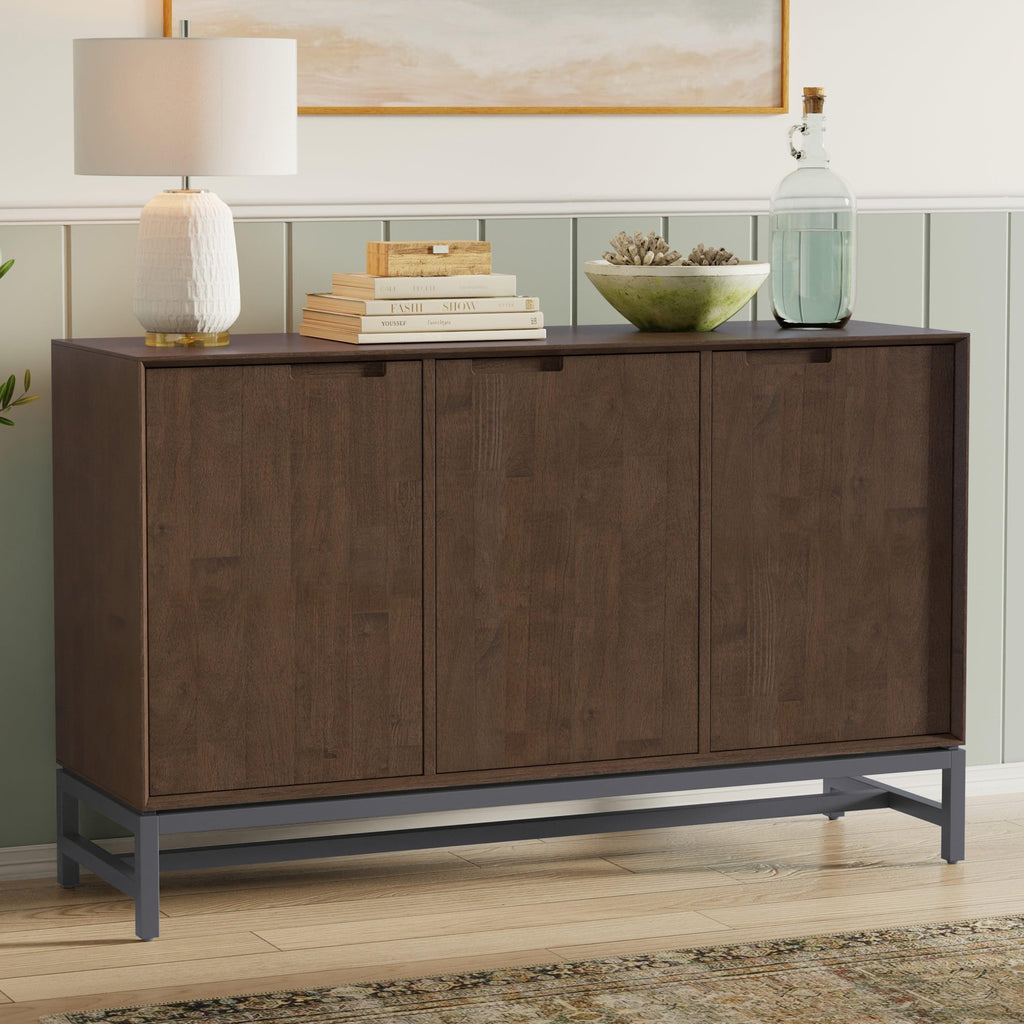 Walnut Brown Sideboard Buffet for Functional Storage.