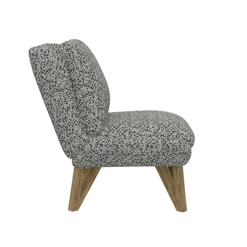 Blue Armless Accent Chair.