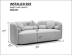 White Boucle Sofa Couch for Living Room.