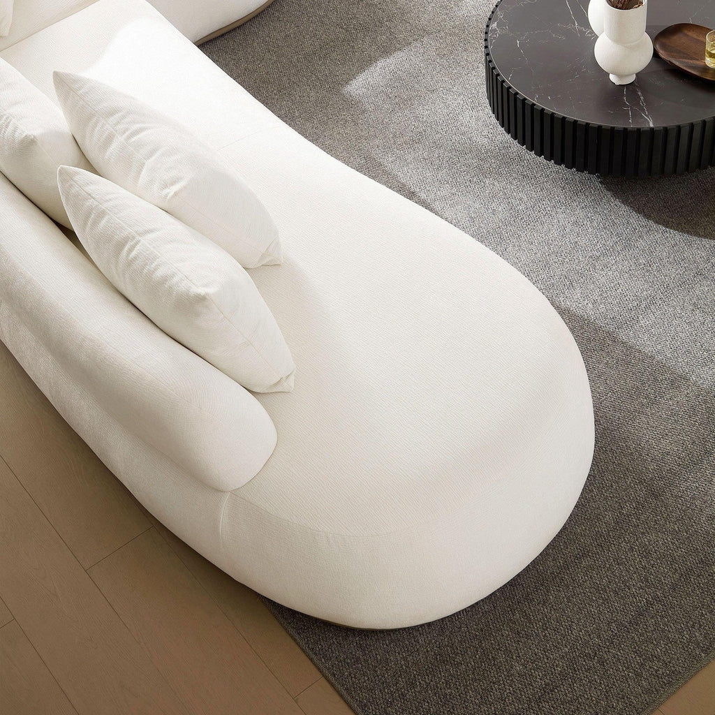 Oversized L-Shape Sectional Sofa with Right Chaise in Beige.