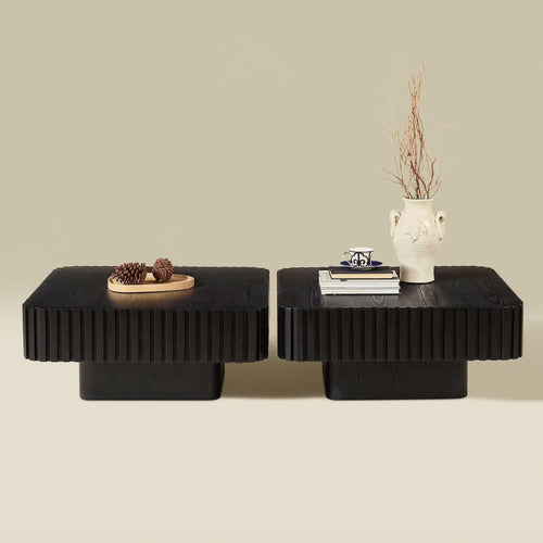 2PCS Modern Drum Coffee Table Set for Living Room.