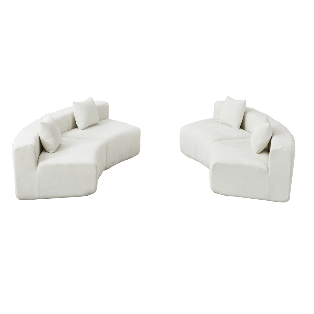Chenille Curved Sectional Sofa - Versatile Comfort Design.