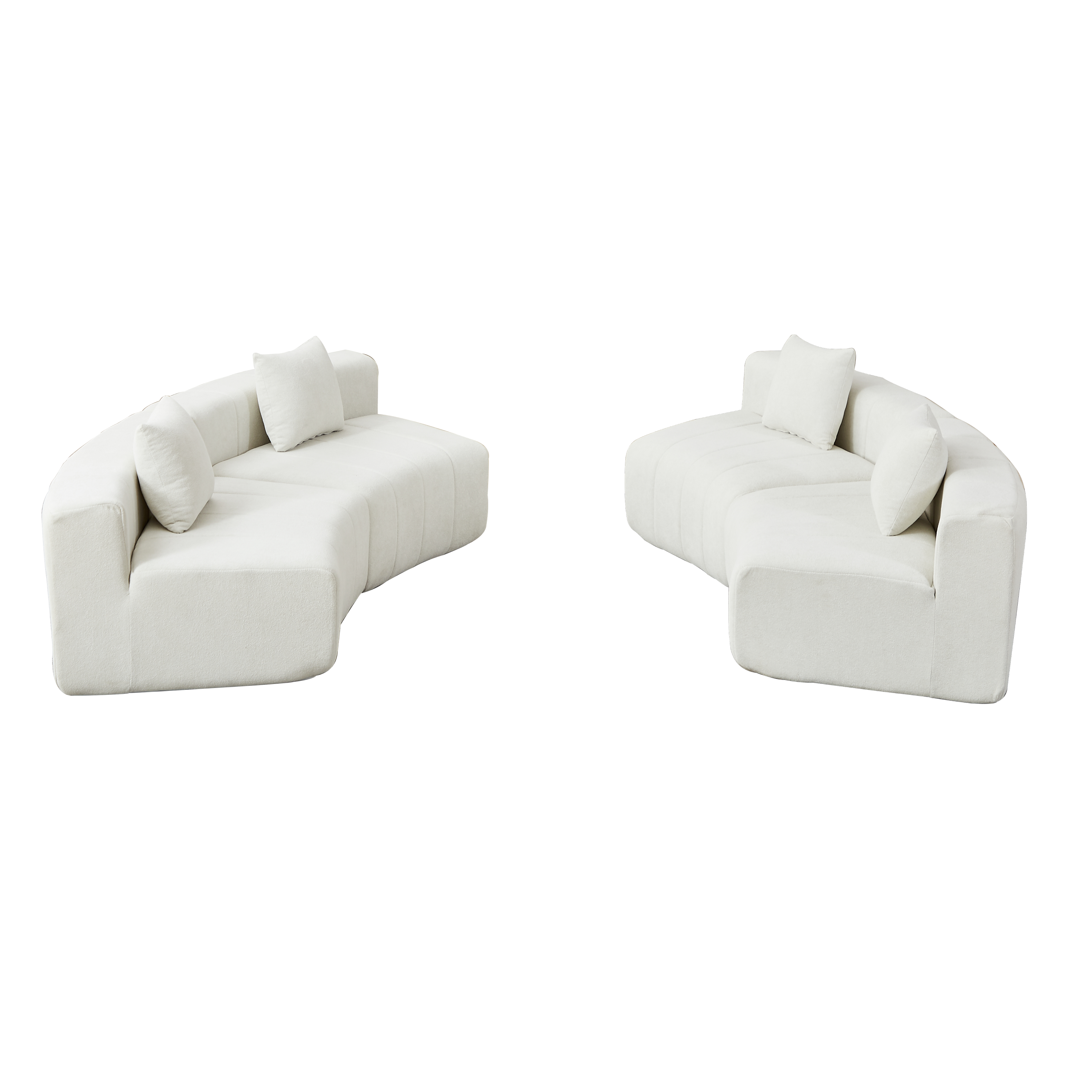 Chenille Curved Sectional Sofa - Versatile Comfort Design.