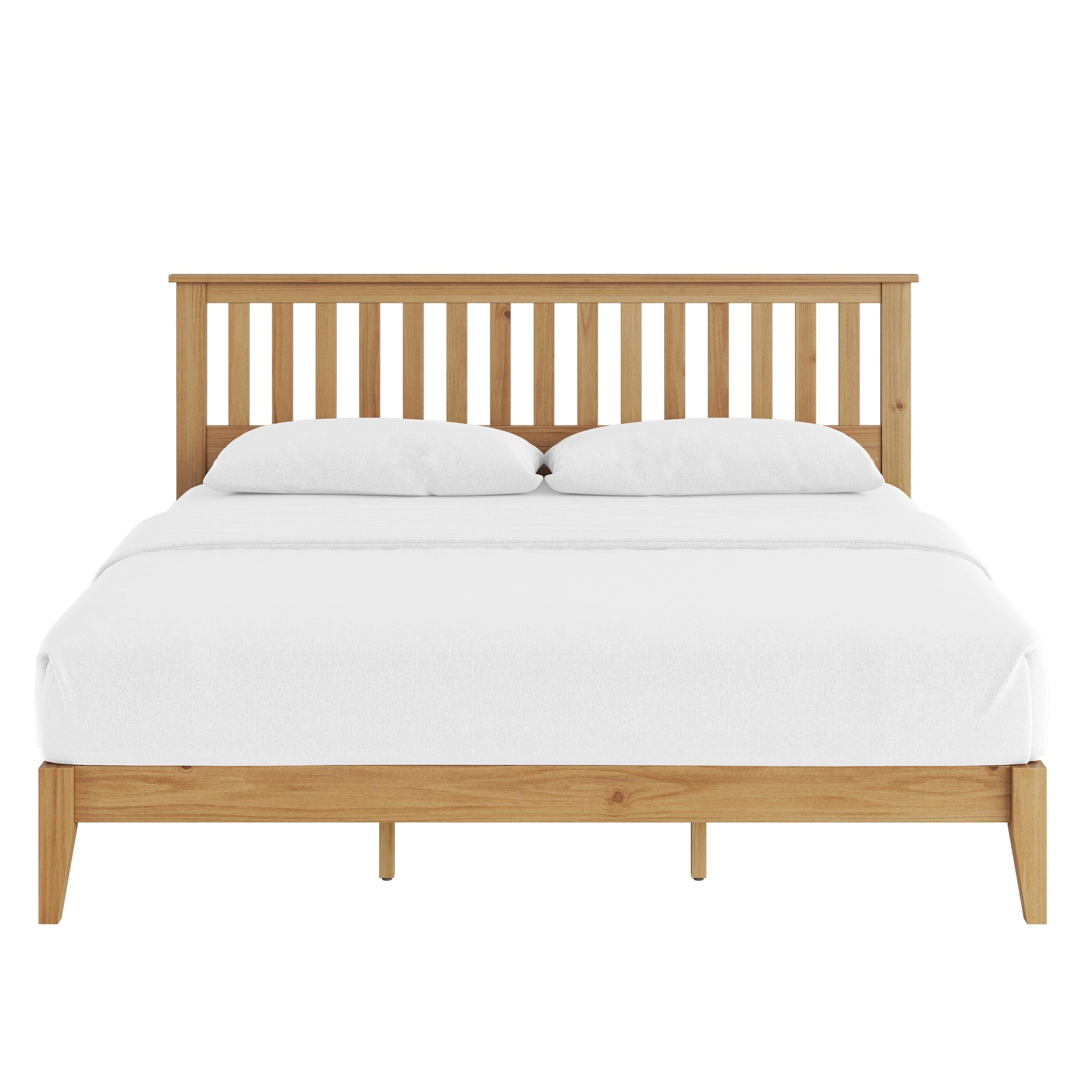 Malinda Mission Style King Panel Bed with Wood Construction.