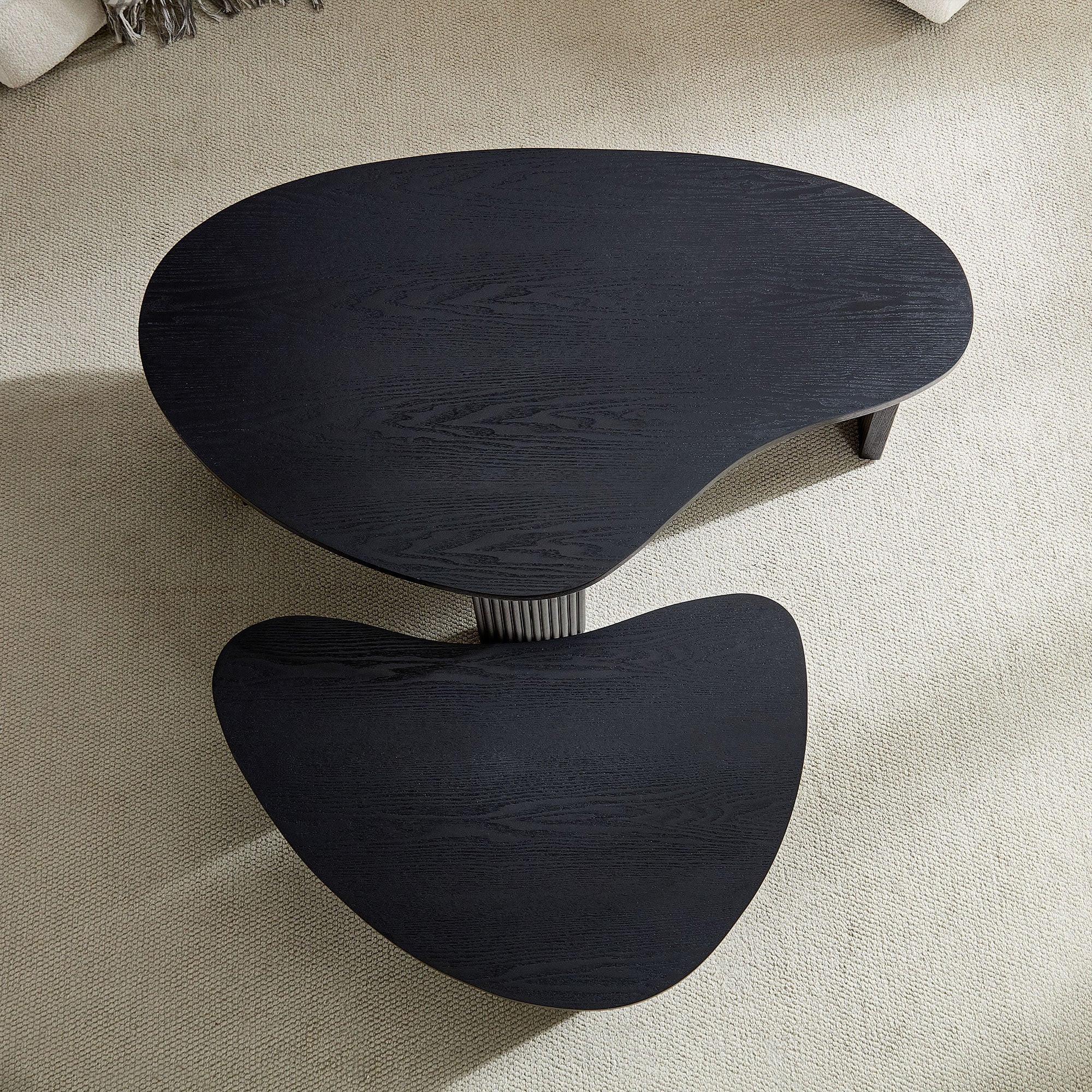 2-Piece Modern Irregular Coffee Table Set for Your Living Room.