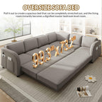 L-Shaped Sofa with Pull-Out Bed and USB Port.