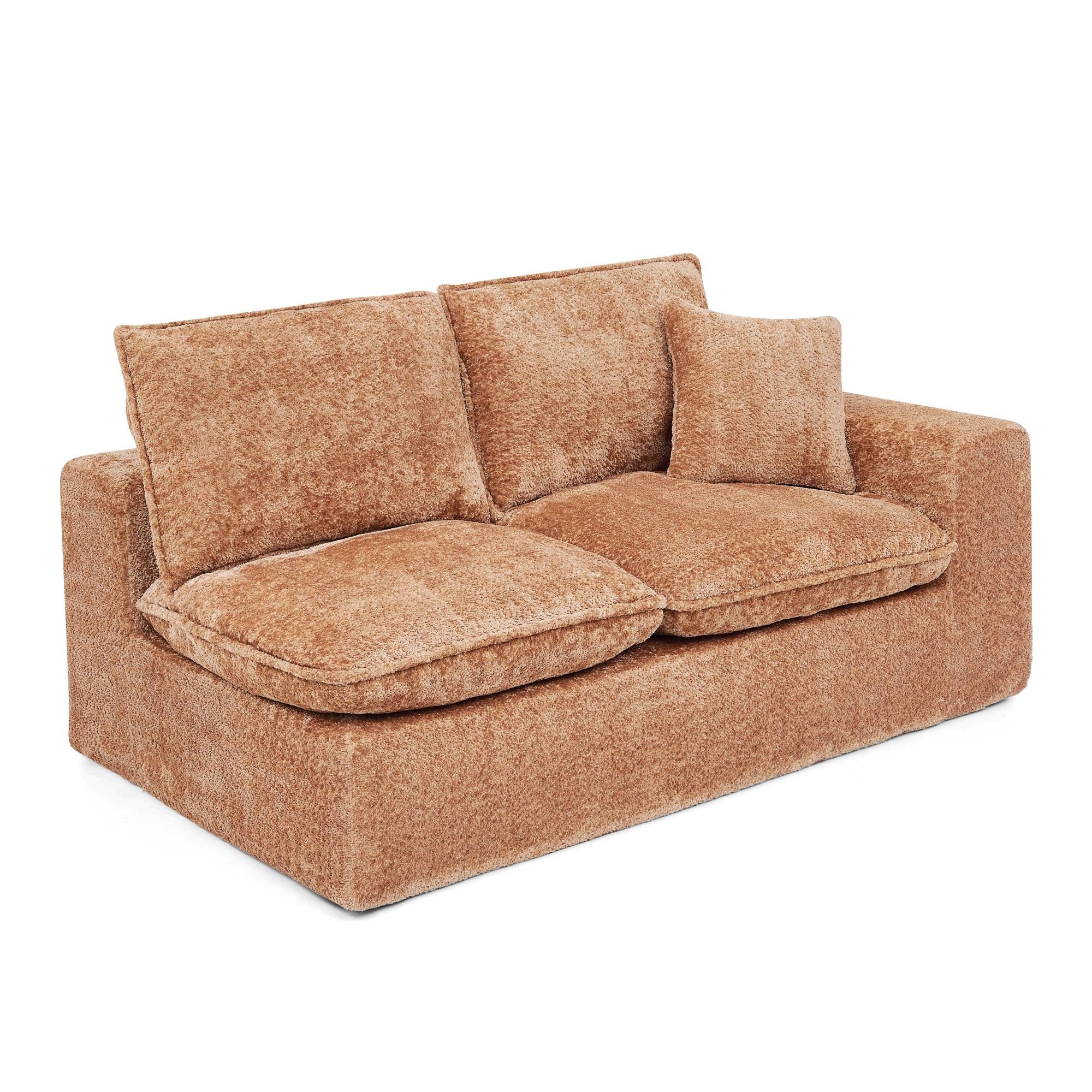 107'' Modern Boucle Sectional Sofa with Ottomans.
