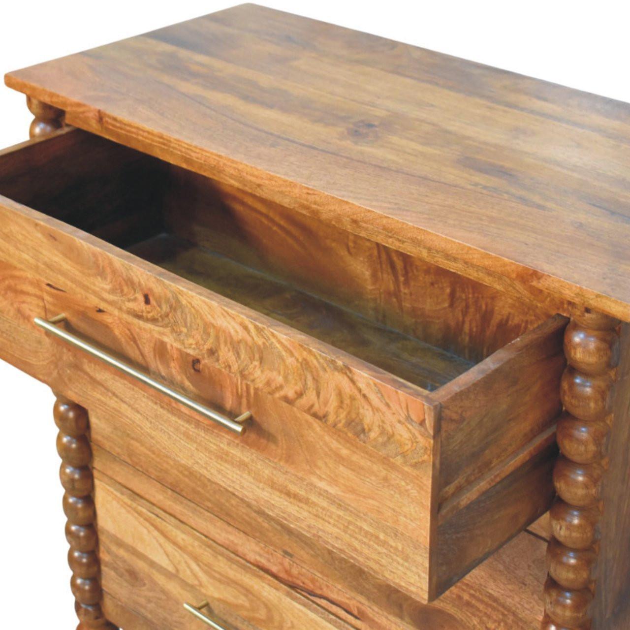Artisan Furniture Solid Wood Spindle Chest - Classic Storage.