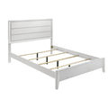 California King Bed Frame in White with Wave Texture.