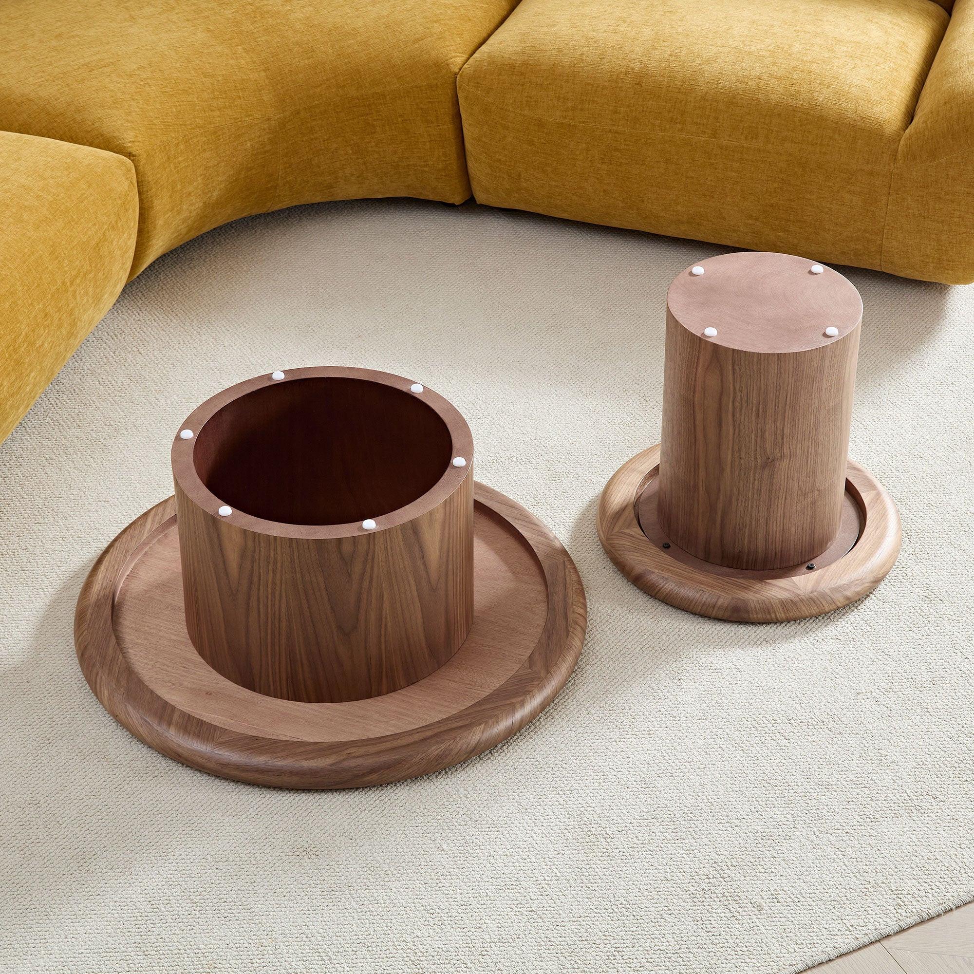 Modern Round Coffee Table Set - Convenient and Stylish.
